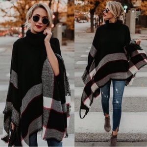 New Cozy Chic Plaid Poncho